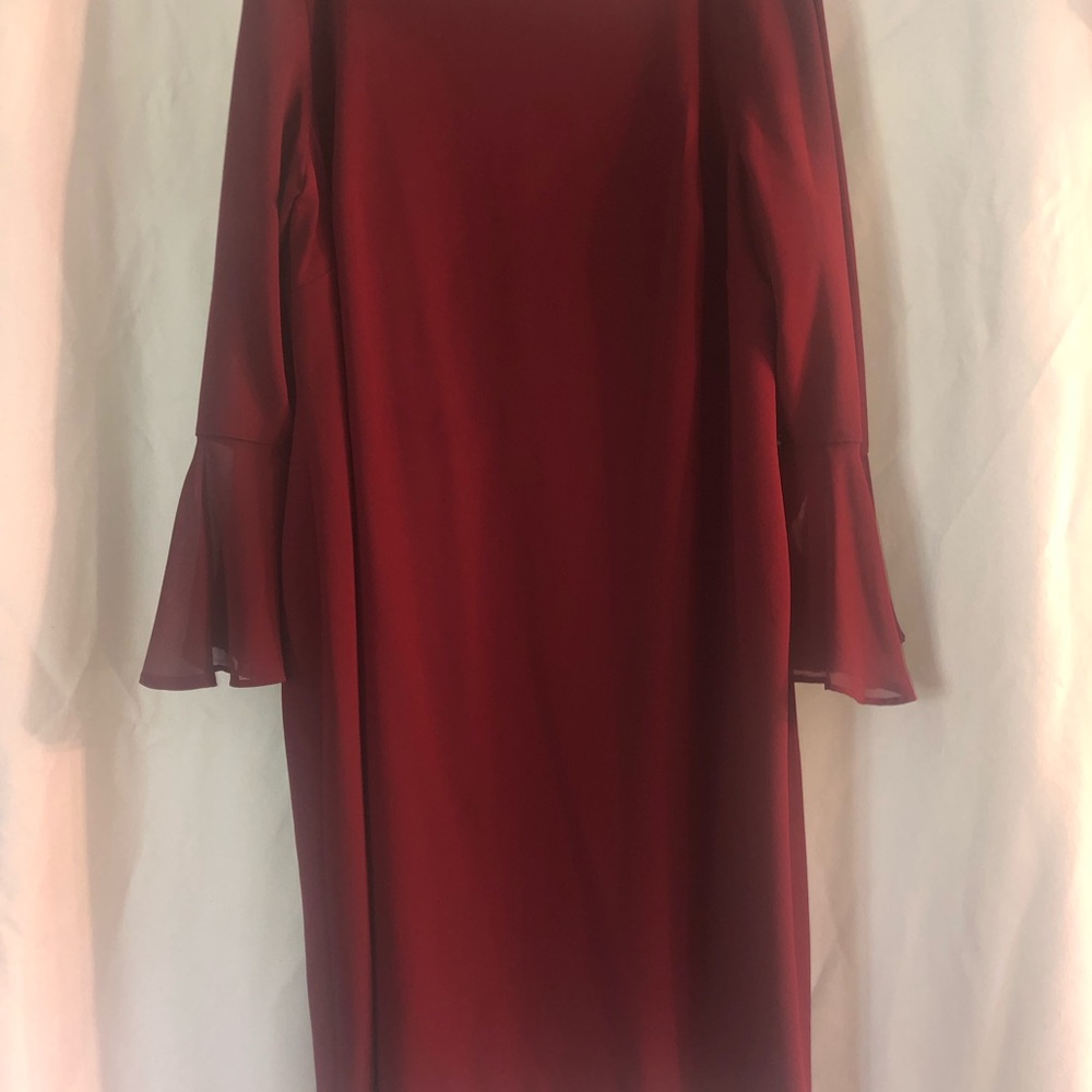 Calvin Klein Deep Red Long Sleeve Dress